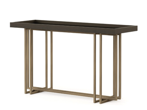 VECTOR - Rectangular stainless steel and wood console table _ Stylish Club